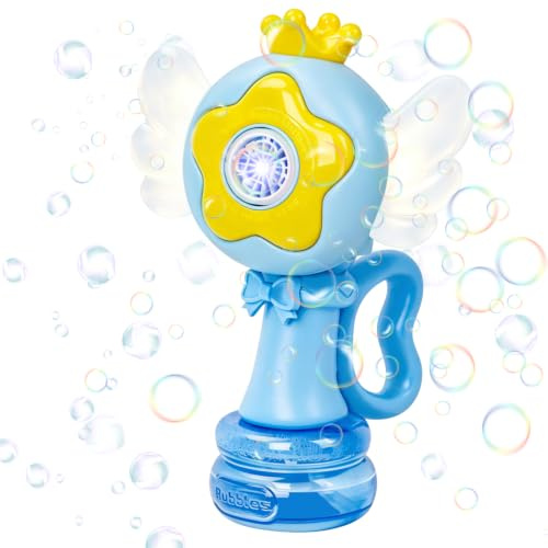 Jovicos Bubble Machine for Kids, Rechargeable Angel Dancing Bubble Maker | Rechargeable Battery, LED Colorful Lights, 3 Modes, Swinging Head, With Wings, Auto Bubble Blower, Outdoor Garden Toy for 3+