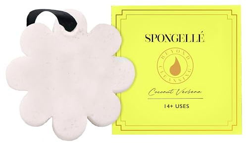 Spongelle Coconut Verbena Wild Flower Buffer Body Scrubber with Box | Bath & Shower Loofah for Women | Exfoliator with Body Wash Infused | 14+ uses