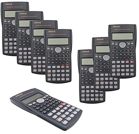 RENUS 2-Line Engineering Scientific Calculator Function Calculator for Student and Teacher (8PCS, Black)