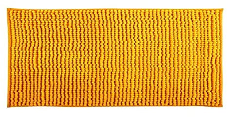 MSV Badteppich Badvorleger Duschvorleger Chenille Hochflor Badematte 40x60 cm – Safran