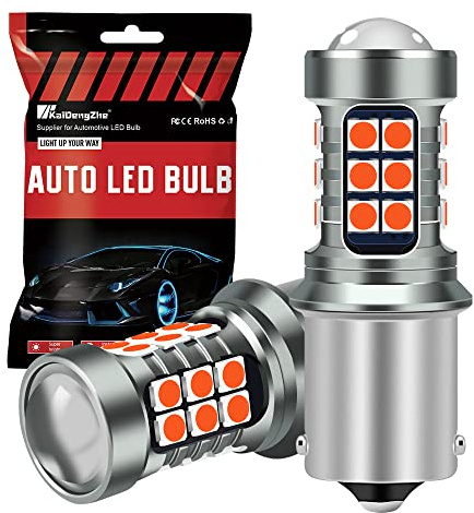 1156 BA15S P21W 1141 LED Bombillas de Luz de Freno, KaiDengZhe 12V-24V LED Bombilla de Automóvil Súper Brillante Reemplazo para Luz de Freno Marcha Atrás Trasera Freno Circulación Diurna-2PCS Rojo