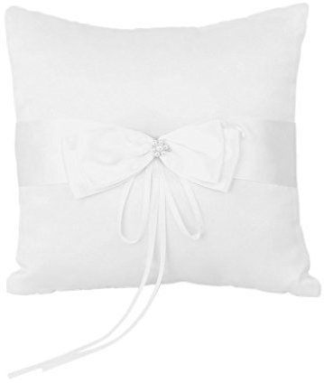 Doumneou Kissen, Ringträger, Hochzeit, 10 cm x 10 cm, elfenbeinfarben