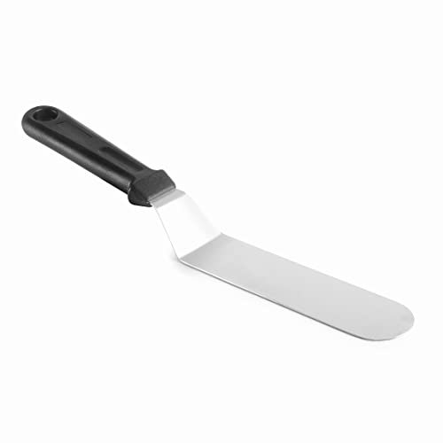 Lacor - 60483 - Spatule coudée - Inox - Poignée ergonomique - 19 x 4 cm - Lavable au lave-vaisselle