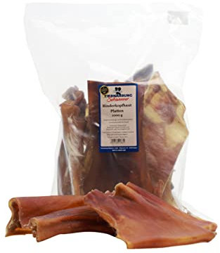 Tiernahrung Schwenner Rinderkopfhautplatten getrocknet - Dog Snacks Zahnpflege Hund - Hunde Kauartikel 1000g