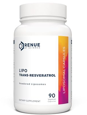Renue By Science Resveratrol | High Strength Liposomal Resveratrol Supplement | 90 Trans Resveratrol Capsules - 125mg Reservatrol per Serving | Non-GMO | Made in the USA Third-Party Tested