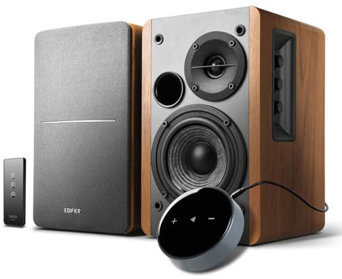 Edifier Altoparlanti da scaffale alimentati R1280T con WiiM Mini AirPlay2 Wireless Wi-Fi Audio Streamer, streaming audio ad alta risoluzione da Spotify, Amazon Music e altro ancora