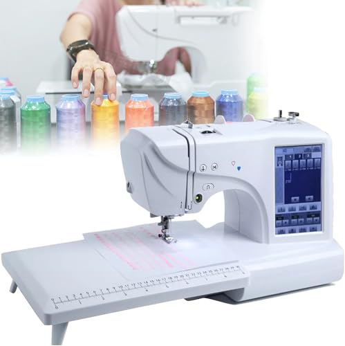 Qiang Machine à Broder Numérique Informatisée Brodeuse électrique Machine a Coudre Automatique Machine à Coudre De Broderie avec écran LCD 7 Et Port USB