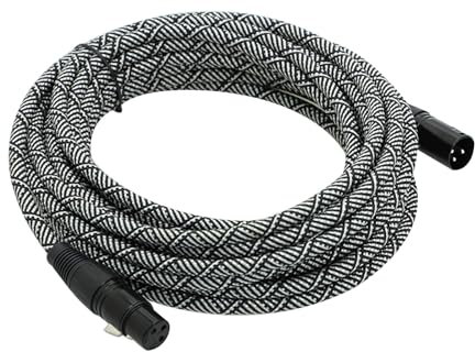 Rayzm Cavo Microfono XLR 7,6 m, Maschio-Femmina, 3 Poli, Cavo Microfono Bilanciato Intrecciato per Preamplificatore, Mixer, Altoparlante, Podcast