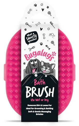Bugalugs Dog Shampoo and Wet/Dry Bath Brush for Pet Grooming