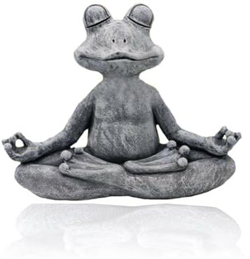 Molyorch Frosch Gartendeko Meditation Yoga, Frosch Gartendeko, Meditation Yoga Frosch, für Balkon Zimmer Home Dekoration Geschenke (Grau)