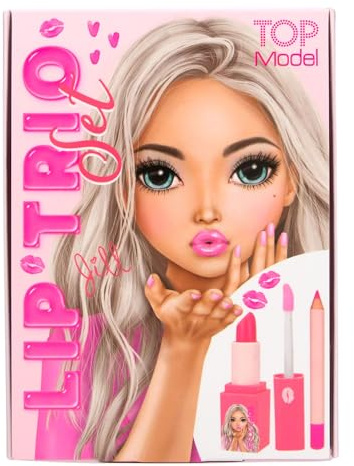Depesche 13572 TOPModel - Set di lucidalabbra Beauty and Me, con lip liner, rossetto e lucidalabbra nei toni del rosa, incluse piccole istruzioni per il trucco