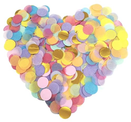 10000 Pcs Multicolor Paper Confetti,Eco Biodegradable Confetti,Table Scatter Dots Round Decorations for Wedding Anniversary Mother’s Day Baby Shower Birthday Hen Party Supplies(100g)