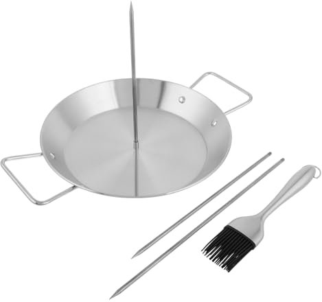 BESPORTBLE 1ensemble Support Vertical Acier Inoxydable Avec Amovibles Et Brosse à Pour Barbecue Shawarma Brochettes De Et Saucisses