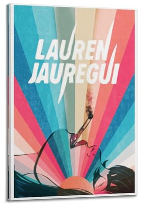 JTFCKH Poster su tela con stampa artistica da parete di Lauren Jauregui, con stampa artistica da parete con stampa di album e autografo, per aule scolastiche, camera da letto, 50 x 75 cm, stile
