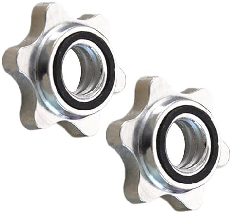 Manchettes de poids - 2 écrous hexagonaux Spinlok pour haltères, pinces à haltères, clip en fonte de 2,5 cm, accessoires d'haltères longs sûrs | Parfait pour haltères, haltérophilie, salle de gym, K