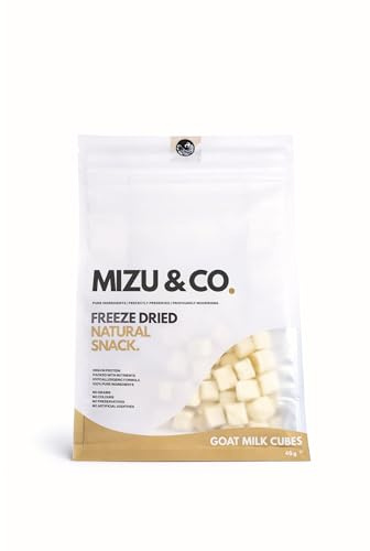 Mizu&Co Freeze-Dried Goat Milk Cubes for Dogs & Cats 40g | Natural Pet Treat | High-Protein Freeze-Dried Snack, Meal Topper for Puppies, Kittens, Adult & Senior Pets