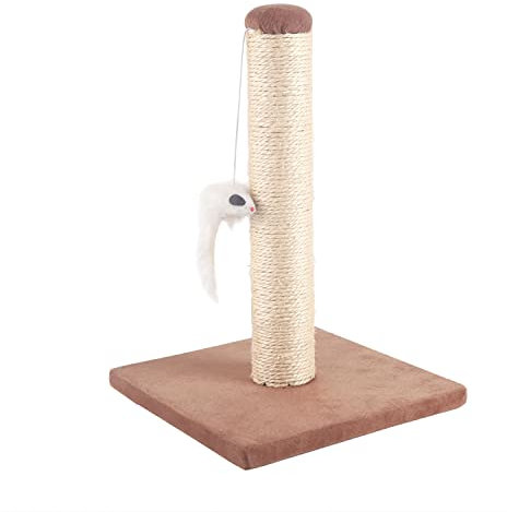 Nobleza - Katzenbaum mit Pfosten-Sisal-Kratze Kätzchen Spielturm mit Hängespielzeug Kleine Katze Kletteraktivitätszentrum, Braun, 25 * 25 * 35cm