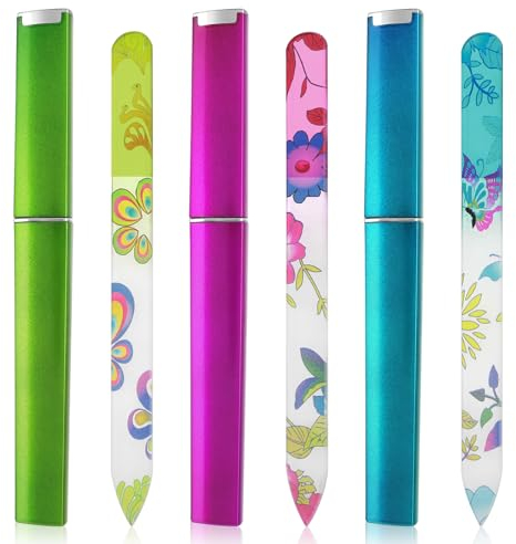 WLLHYF Glasnagelfeile 3er Set Professionelles Nagelglanz Nagelfeile Abwaschbar Doppelseitiges Nagelfeilen Set Glasfeile für Nägel Maniküre Pflege Werkzeugset für Erwachsene