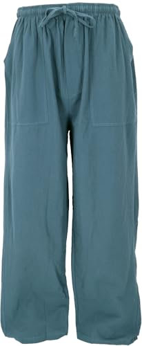 GURU SHOP Pantalones de yoga ligeros, pantalones de tai chi, pantalones de verano, pantalones de algodón, para hombre, petróleo, 50
