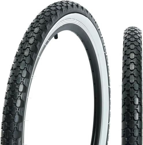 ZUKKA 1er-Pack Fahrradreifen 26 Zoll 26 x 2.125 Fahrradmantel Faltbar Reifen Beach Cruiser Weiße Wand für Beach Cruiser Bike Fahrrad Mantel