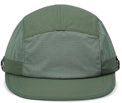 Clakllie 5 Panel Flat Brim Caps Quick Dry Sports Hats Cooling Baseball Fitted Hats Adjustable Trucker Hat Breathable Outdoor Hat,WBQSG1-Green