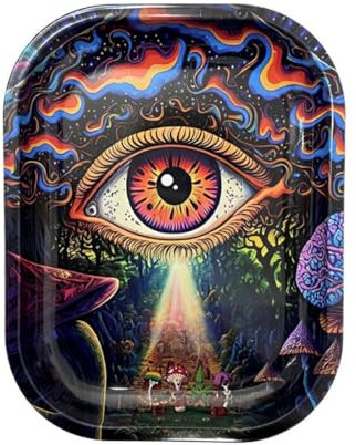 WUSJCOF Grand plateau à rouler en métal de qualité supérieure, avec bords arrondis pour ranger des accessoires de style cyberpunk égyptien, plateau roulage