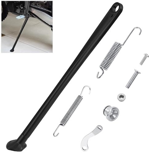 Tunejoy Cavalletto Laterale di Moto di Alluminio Supporto Laterale di Moto di Cross con Portamolle per Pit Dirt Pocket Bike ATV Crf Klx 125cc 150cc 43cm Nero