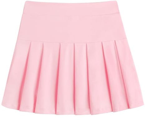 Arshiner Tenniskjol för flickor, hög midja, veckad kjol, barn, vanlig golfshorts, veckad sportkjol med fickor, innerbyxor, ledig skoluniform, kjol 6-13 år