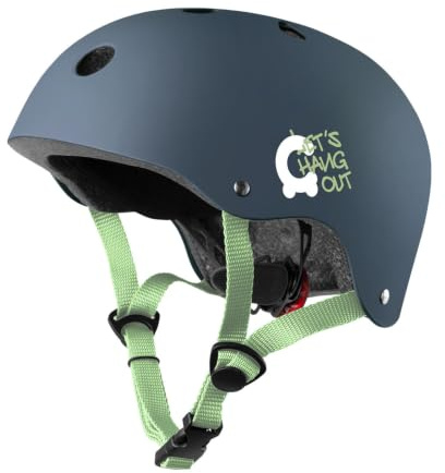 Cariboo Casco de bicicleta para niños XS/S 48-52 cm resistente con luz LED para bicicleta, monopatín, patines en línea
