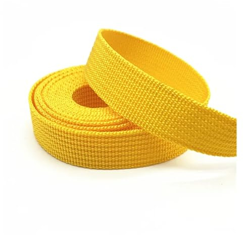 WEOKDFHA sadelgjord 2 meter 20 mm kanvas band bältesväska sadelgjord nylon husdjur ryggsäck band sytillbehör (gul)