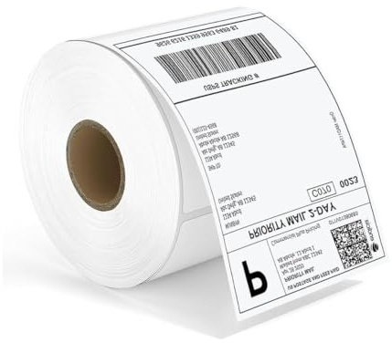 Inateck Étiquette Thermique d’Expédition Rouleau Lot de 500, 4 x 6 pouces | Sans BPA/BPS, Autocollantes, Résistant aux rayures, à l'eau, à la saleté, à la poussière et à la graisse