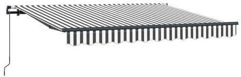 KPWENFBSL Toldo retráctil antracita 250 x 200 cm, toldo con brazo articulado para terraza, jardín y balcón, resistente sombra con marco de aluminio y tela duradera