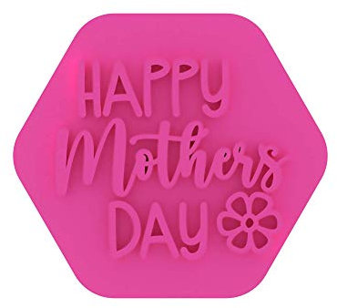 LissieLou Happy Mother's Day Style 2 timbri per biscotti Love Heart Icing Fondant Embosser - Rosa chiaro