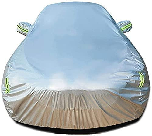 LUYAJYI Waterproof/Breathable/Sun Protection/Dustproof/UV Protection Full Cover Car Tarpaulin for Hyundai Santa FE (Type DM) SUV 2012 2013 2014 2015 2016 2017 2018,D-Silver-Plus-Cotton