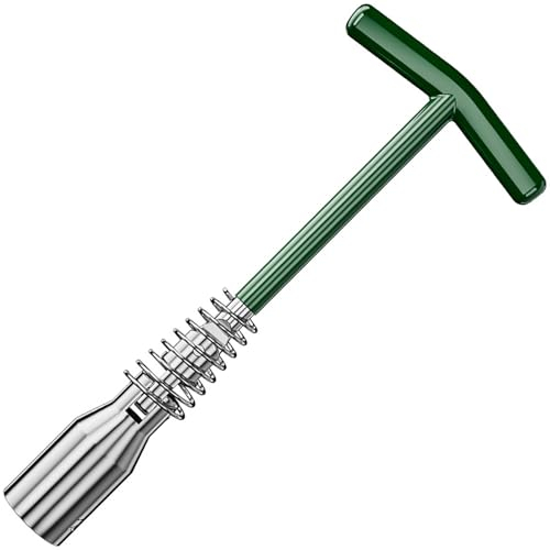 CHENGNAN Professioneller Zündkerzenschlüssel T-Griff-Schlüssel mit großer Reichweite, Steckschlüssel Chrom-Vanadium-Stahl Calibre 16mm