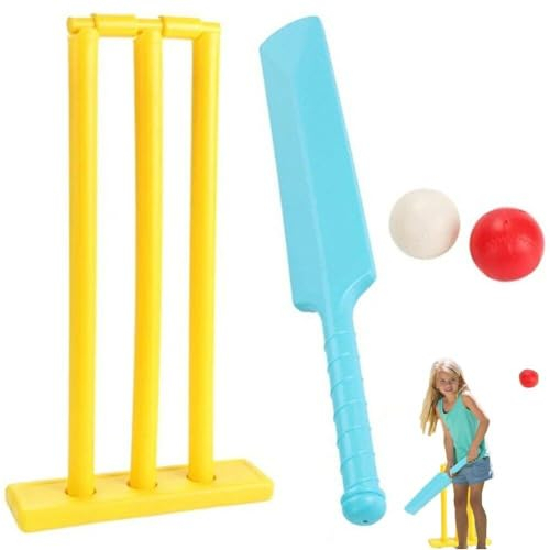 Ericetion Cricket-spielspielzeug, Kunststoff-cricketball-schläger-Set, Golf-Set Für Kinder, Kleinkinder, Sportspielzeug, Frühpädagogisches Golf-Set, Spielzeug Für Kinder