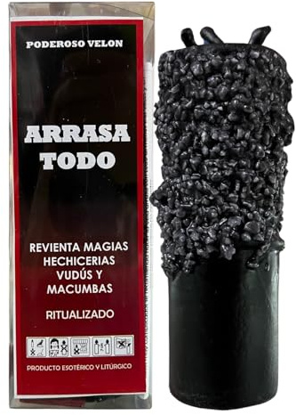 Velón Arrasa Todo con Triple Mecha para Reventar Magias | Velón Ritualizado para Romper Maldiciones, Mal de Ojo, Hechizos, Trabajos de Magia Negra, Vudús o Macumbas.