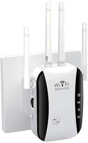 WiFi Extender Booster mit Repeater-/AP-Modus, Verstärker mit Ethernet-Anschluss zum Verbinden Allen WLAN Geräten