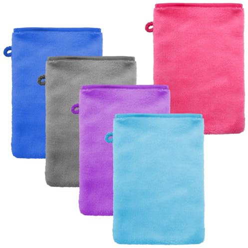 ZMDMAH 5 STK Waschlappen Gesicht Waschlappen Microfaser Waschhandschuh Körper Waschhandschuhe 15 x 20cm Flanell weiches Gesichtshandschuh Mikrofaser