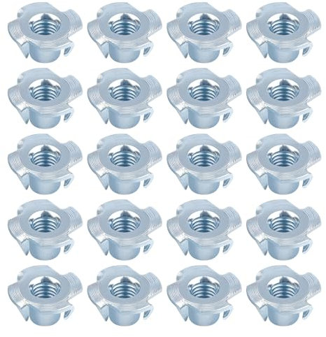 20 Stück Einschlagmuttern M8,Einschraubmutter,Einziehmuttern,Gewindeeinsatz,Gewindehülse,Einschlaghülse,Spezial Einschlagmutter,Zackenmutter,Schlagmuttern Kohlenstoffstahl Mit Einschlagspitzen