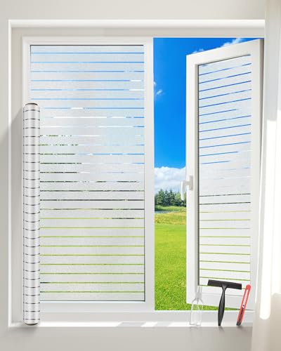 aboveBED Vinilos para Cristales 1000x200cm, Vinilo Adhesivo Cristal, Vinilo Ventana Privacidad, Anti-UV Autoadhesivo Estático, Esmerilado Rayas Translucido, para Dormitorio Baño Cocina Oficina Hogar