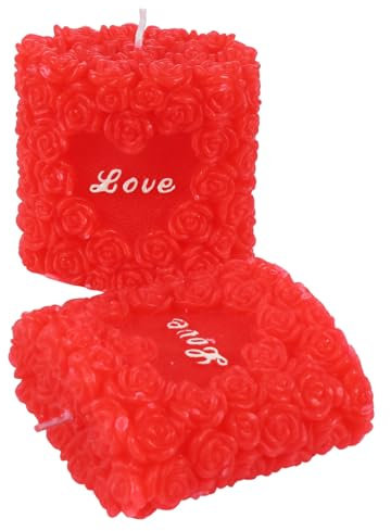 ULTECHNOVO 2 Pz Di San Candele Nuziali Rosse Rituale Candelabri Contorti Decorazione Domestica a Forma Di Rosa a Led Rosso Materiale Paraffinico