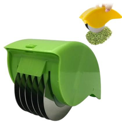 Persiljhackare, manuell grönsakshackare, persiljehackare, multipurpose grönsaksskärare med 6 blad i rostfritt stål Köksgrönsakskotlett /61(Green)