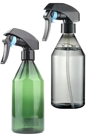 CaFfen Pulverizador Agua Botellas rociadoras vacías de 300 ml for riego jardinería, plantas, limpieza flores, pulverizador doméstico, herramienta peluquería, 1/2 unidades(Black-Green)