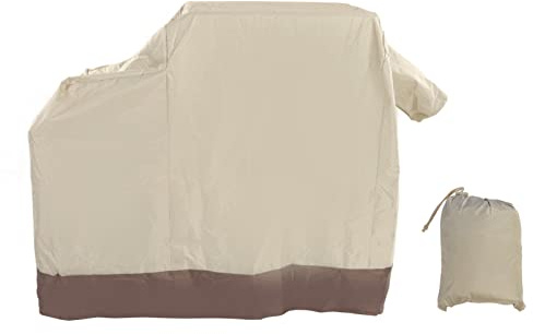 Cubierta para Parrilla 420D, Tela Oxford recubierta de Plata, Cubierta para Barbacoa, Impermeable, a Prueba de Polvo, Cubierta para Parrilla de Barbacoa al Aire Libre, Color Beige