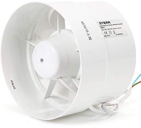 STERR IDM150 Inline Fan 150 mm / 6'' - Inline Fan - Small Extractor Fan - Inline Extractor Fan - Kitchen - Greenhouse - Tent - Garage