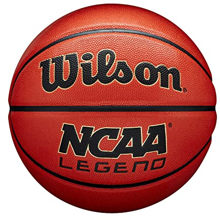 Wilson Pelota de Baloncesto NCAA Legend, Cuero Mixto, para Juego de Interior y Exterior