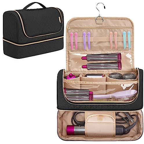 Yarwo Custodia da Viaggio Compatibile con Dyson Airwrap Styler Complete, Borsa Organizzatrice Portatile a Doppio Strato per Airwrap Styler e Accessori, Nero, in Attesa di Brevetto