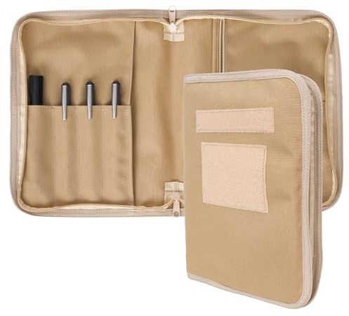 VEPKOIT Funda táctica para cuaderno con cremallera para carpetas, organizador táctico de carpetas OCP y cubierta de carpeta para cuaderno A5, funda impermeable de 7 x 9 pulgadas, color coyote