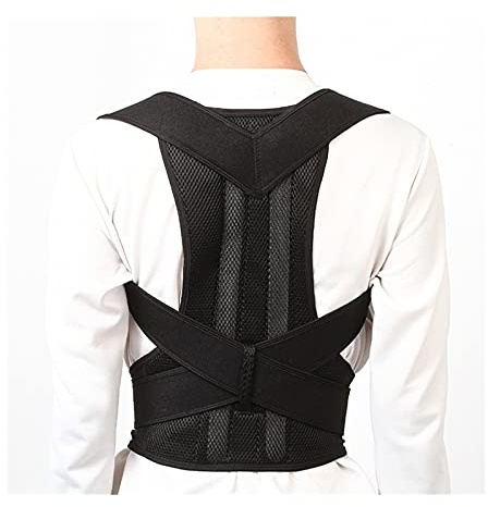 OAQZGBVK Posture Corrector Shoulder Support Back Brace Fully Back Support Adjustable Providing Pain Relief for Neck Breathable Fabric Lumbar Support Brace (Size : X-Large) (3XL)